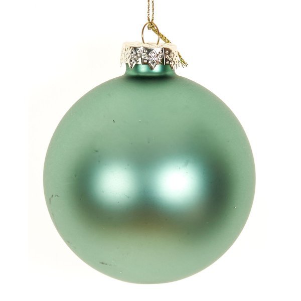 Χριστουγεννιάτικη Γυάλινη Μπάλα Πράσινη Ματ (8cm)